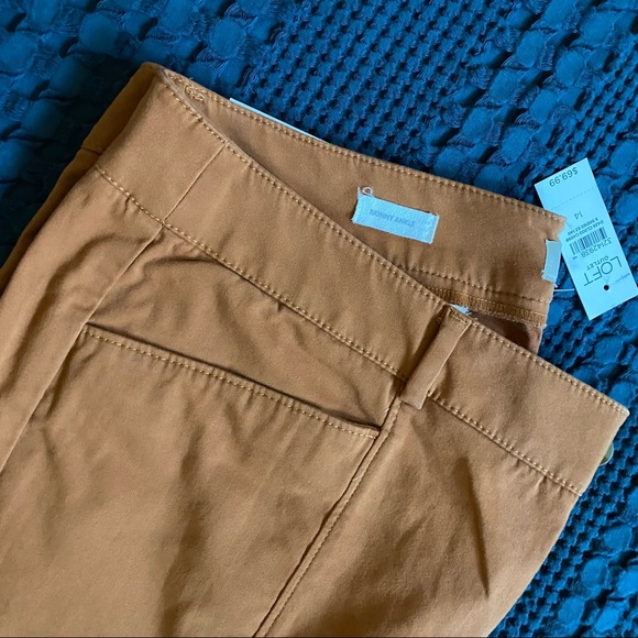 Loft Outlet Skinny Ankle Mid Rise Pants in Burnt Orange - Picture 3 of 7